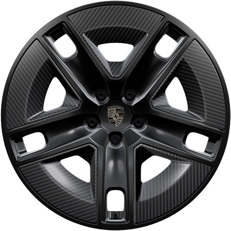 22-inch Cayenne Exclusive Design Wheels painted in Black (high-gloss) with Aeroblades