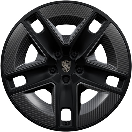 22-inch Cayenne Exclusive Design Wheels painted in Satin Black with Aeroblades