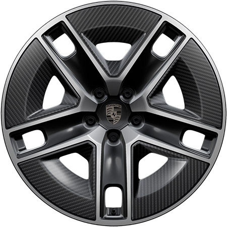 22-inch Cayenne Exclusive Design Wheels painted in Black (high-gloss) highly polished with Aeroblades