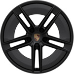 21-inch Taycan Exclusive Design Wheels painted in Satin Black with Aeroblades