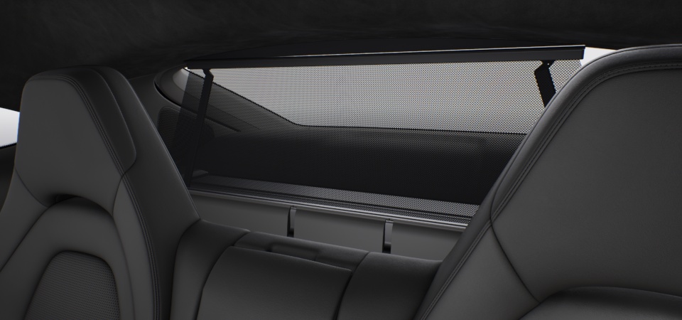 Electric roll-up sunblind for behind rear compartment and electric roll-up sunblinds for rear side windows