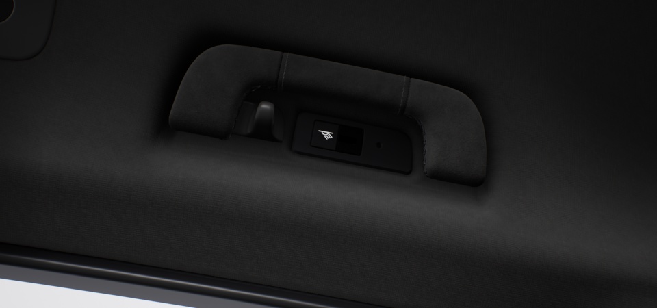 Roof lining grab handles in Alcantara®