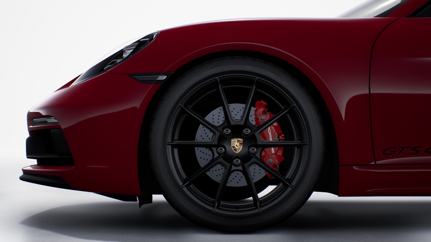 20-inch 718 Sport wheels painted in Satin Black