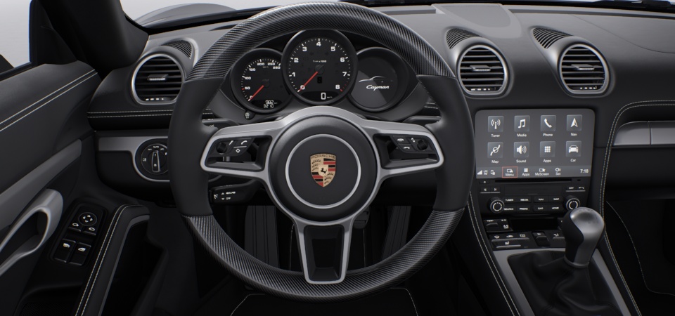 Heated multifunction sports steering wheel carbon