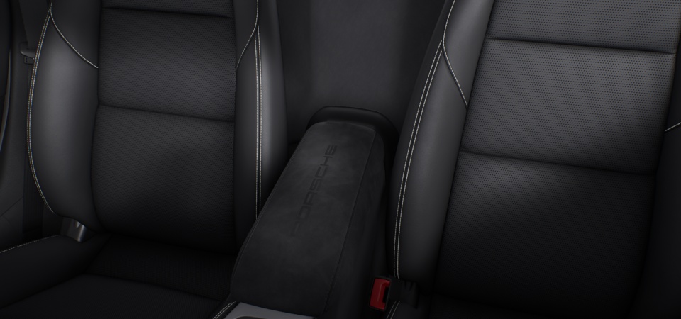 'PORSCHE' logo on storage compartment lid Race-Tex