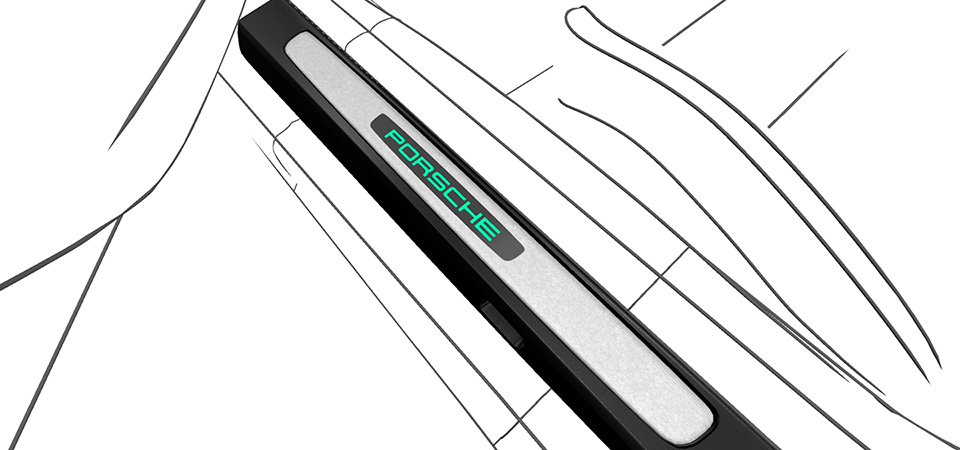 Bespoke door sill guards stainless steel, illuminated