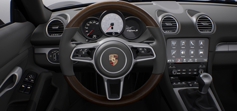 Heated multifunction sports steering wheel mahogany