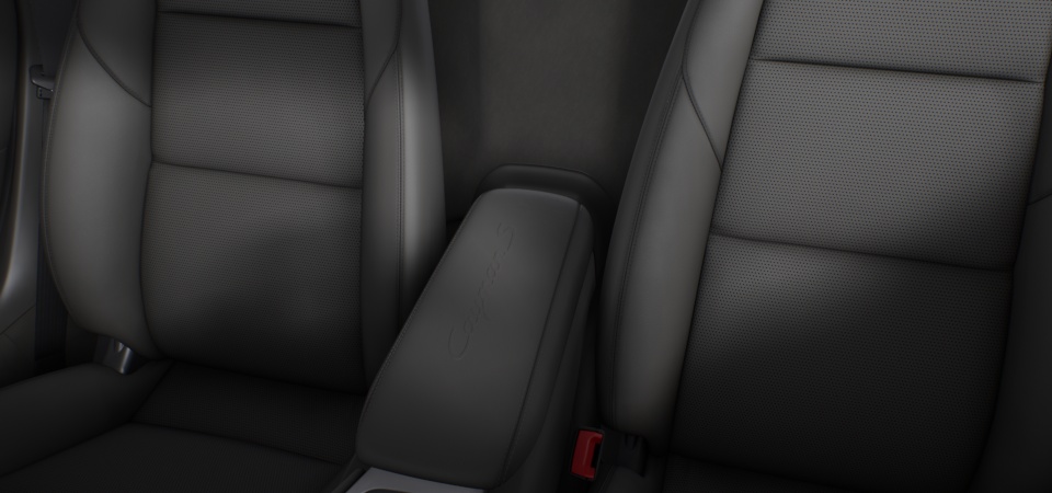 Model logo on storage compartment lid