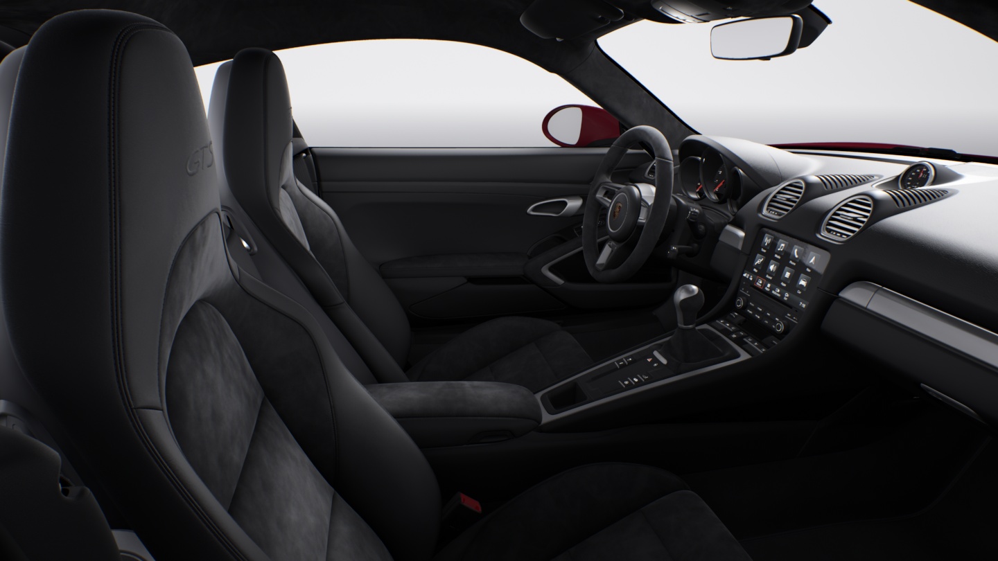 Standard Interior in Black Leather/Race-Tex with Race-Tex Seat Centers