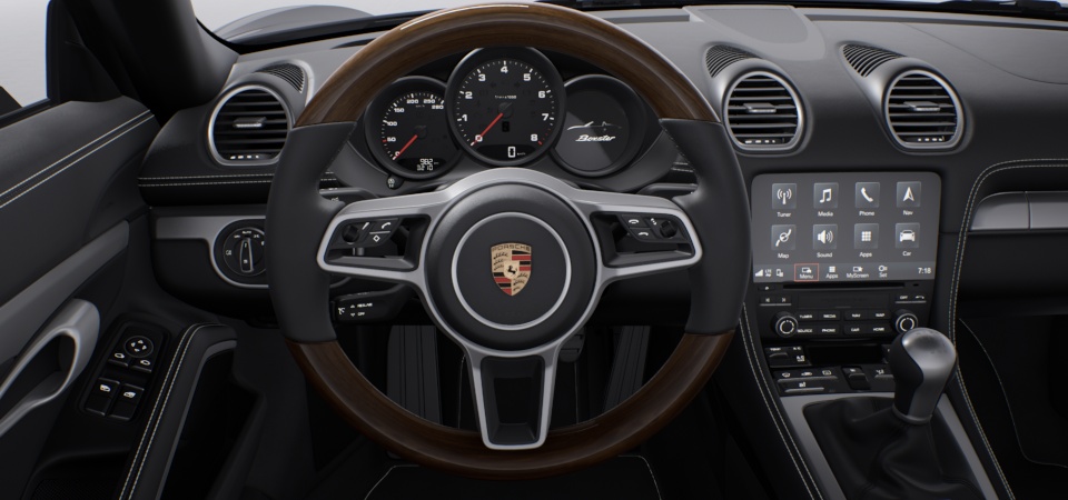 Heated multifunction sports steering wheel mahogany