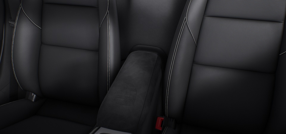 Porsche Crest on storage compartment lid Race-Tex