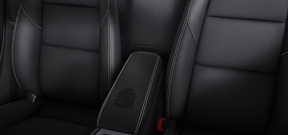 Porsche Crest on storage compartment lid