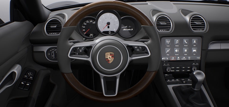 Heated multifunction sports steering wheel mahogany
