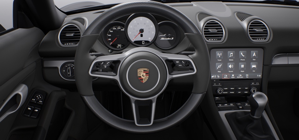 Heated multifunction sports steering wheel carbon