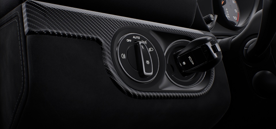 Dashboard trim package leather/Race-Tex with coloured decorative stitching