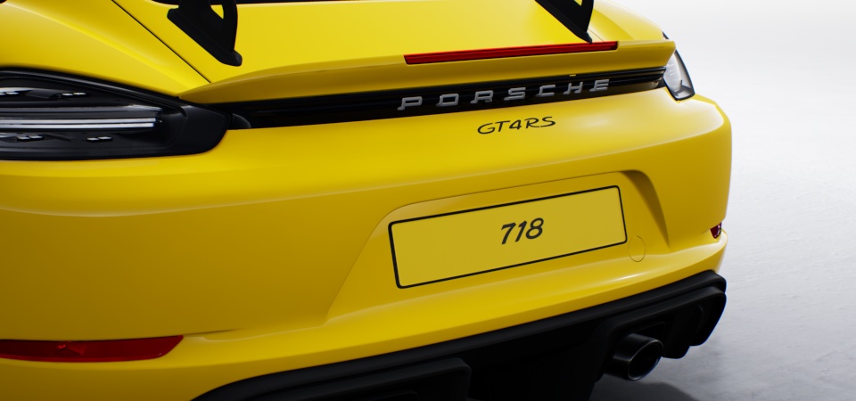 ‘PORSCHE’ logo on rear in Silver colour (high-gloss)
