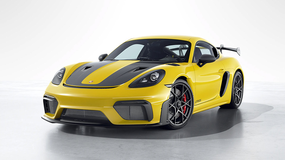 Front lid and rear wing in carbon-weave finish with partial painting