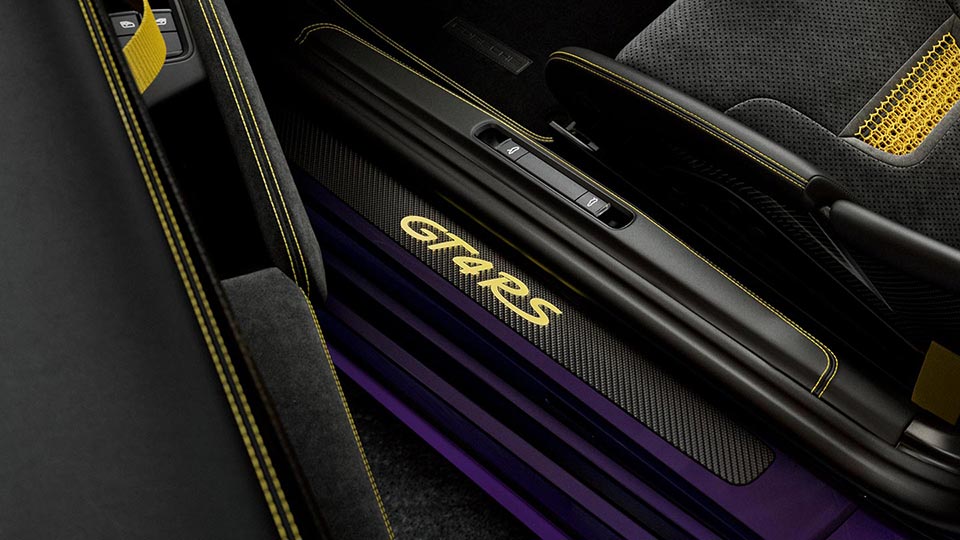 Door sill guards carbon, illuminated