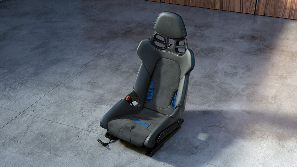 3D-printed bodyform full-bucket seat with degree of hardness - soft