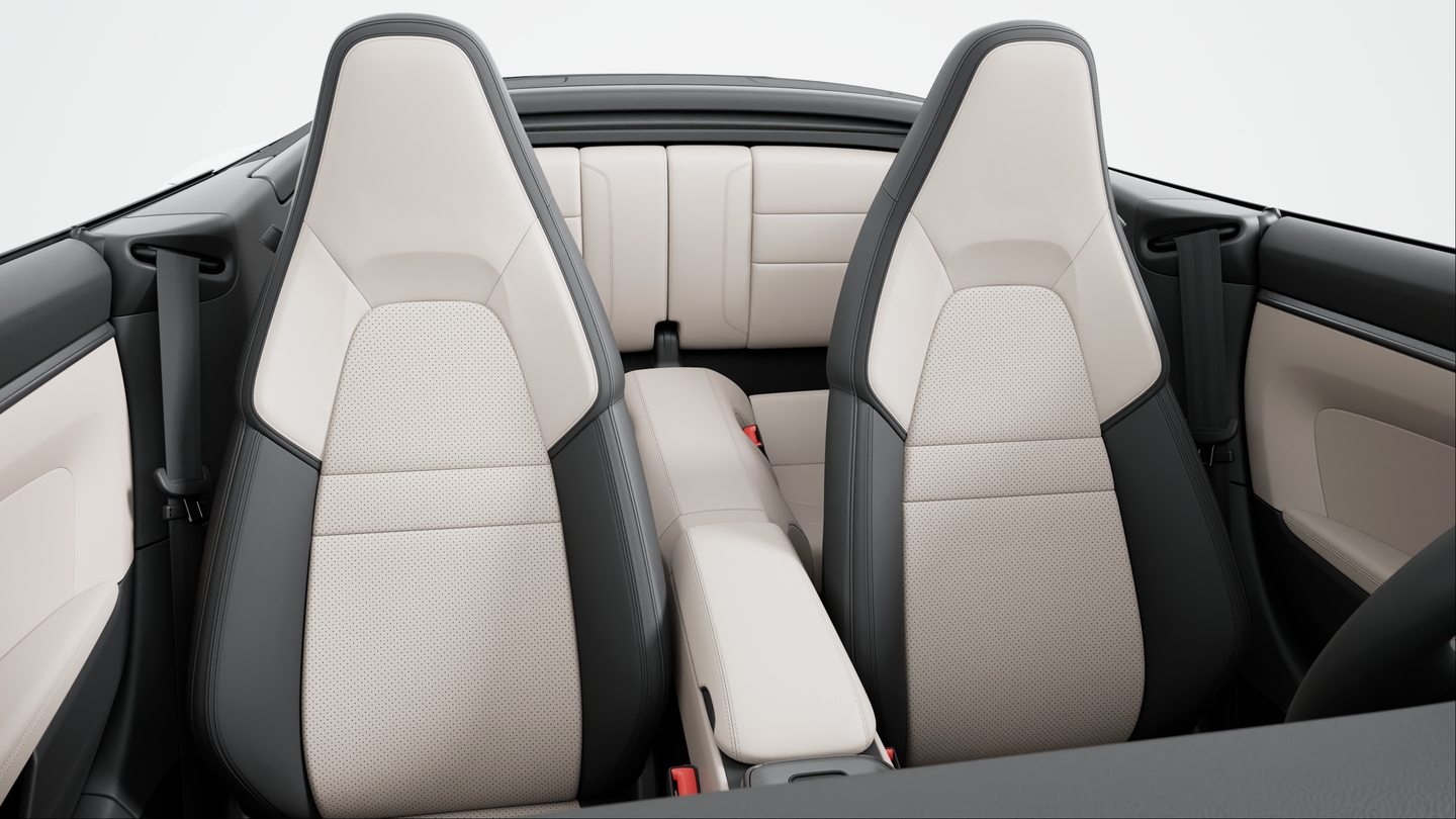 Two-Tone Partial Leather Interior, Black-Chalk Beige