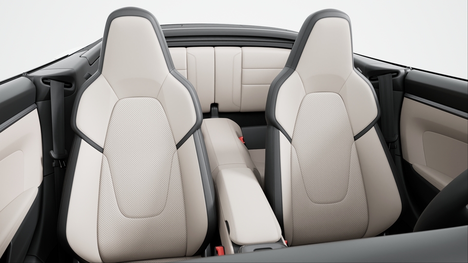 Partial Leather (two-tone), Black and Chalk Beige, incl. Front Leather Seats