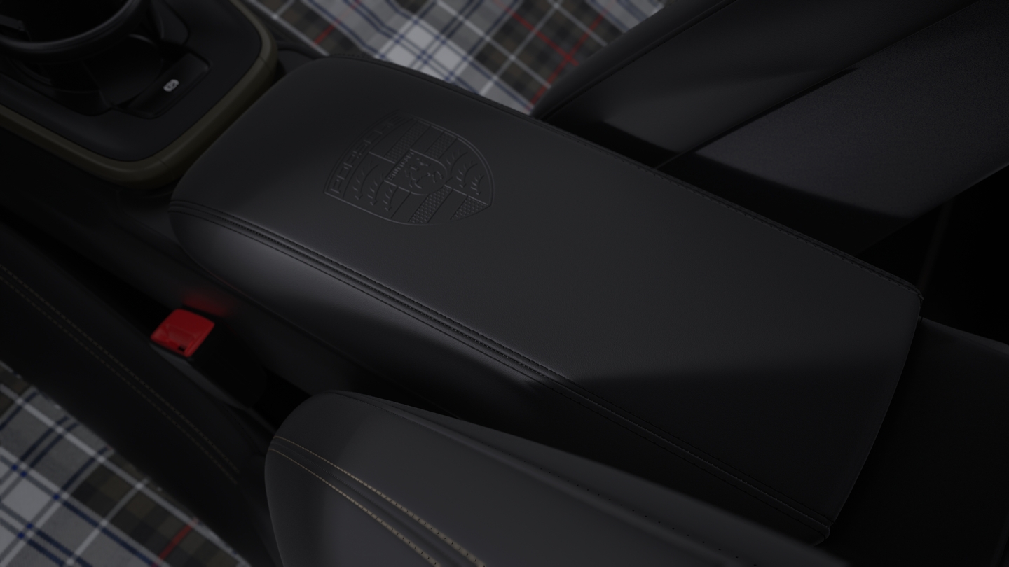 Porsche Crest on Storage Compartment Lid