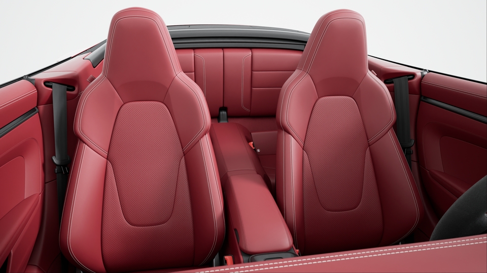 Leather interior, Bordeaux Red (stitching Crayon)