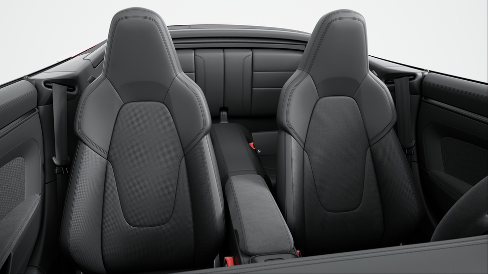 Race-Tex interior package with extensive items in leather, seat centres leather