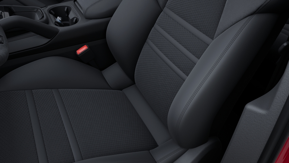 Race-Tex interior with extensive leather items in Black, smooth-finish leather