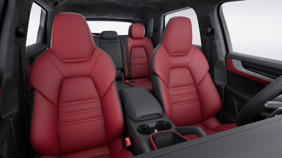 Leather interior in two-tone combination, smooth-finish leather Black and Bordeaux Red