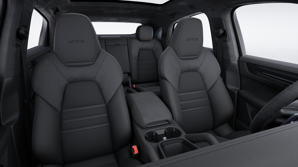 Race-Tex interior with extensive leather items in Black, smooth-finish leather