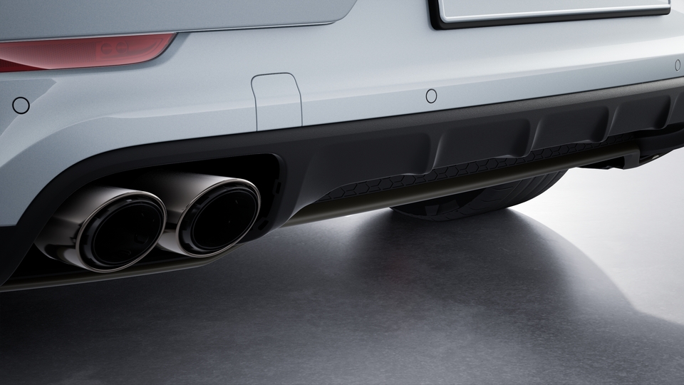 Sports exhaust system including sports tailpipes in Dark Bronze