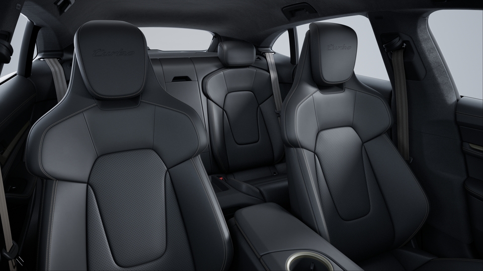 Leather Interior, Smooth-Finish Leather, Black, with contrasts in Turbonite