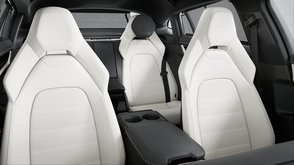 Two-tone leather interior in Black and Kalahari Grey, smooth-finish leather