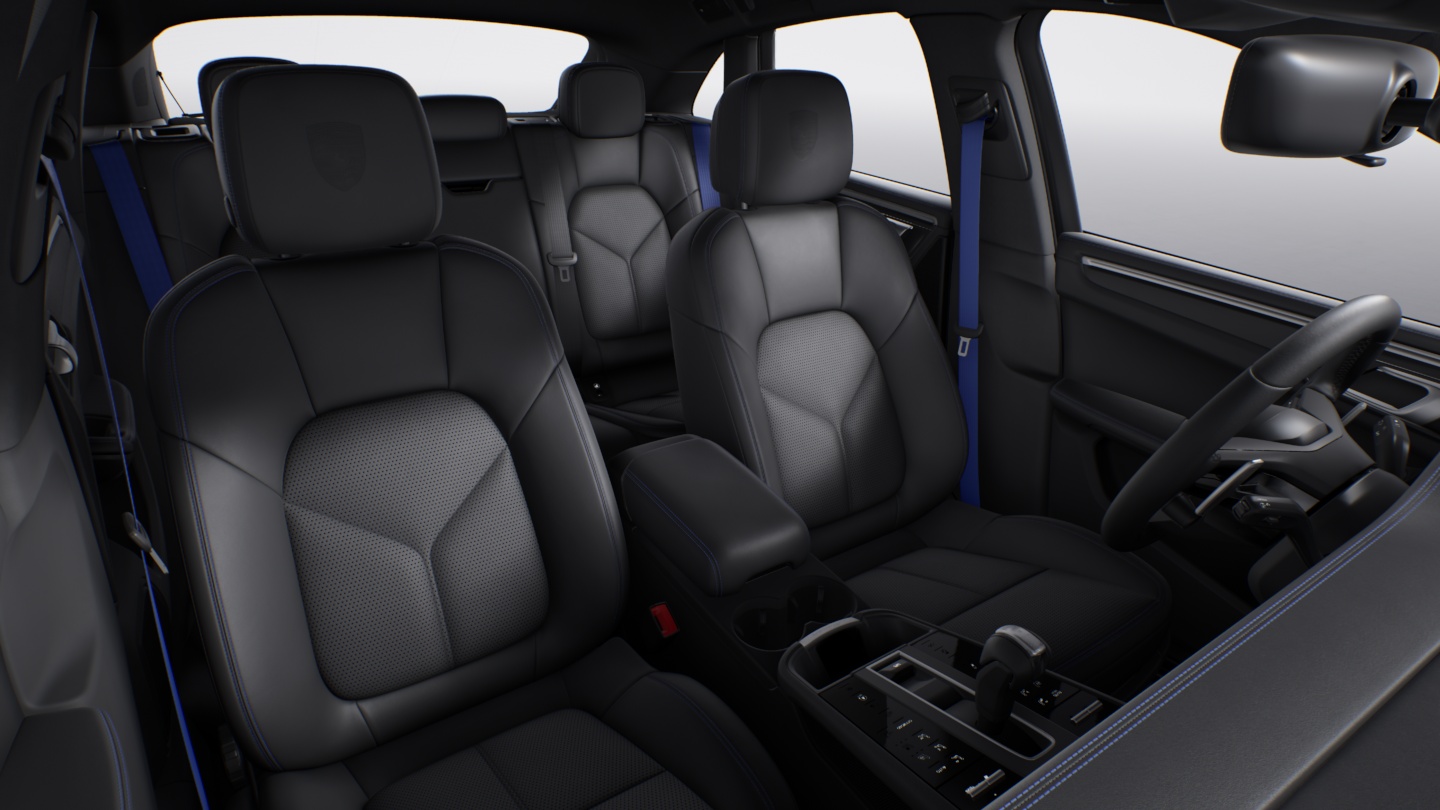 Extended Leather Package Black with contrast stitching Gentian Blue