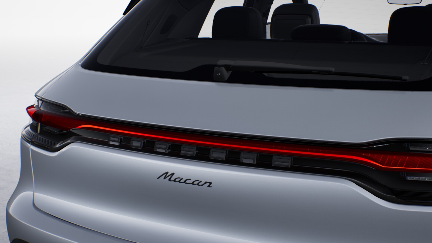 "PORSCHE" Logo in Satin Black and Model Designation in High Gloss Black on Rear