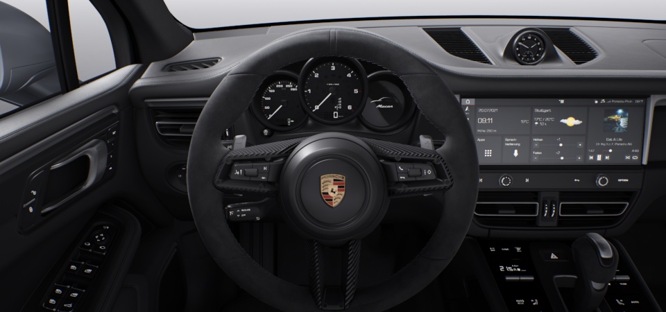 带碳纤维嵌件的 Race-Tex 面料加热式多功能 GT 运动型方向盘
