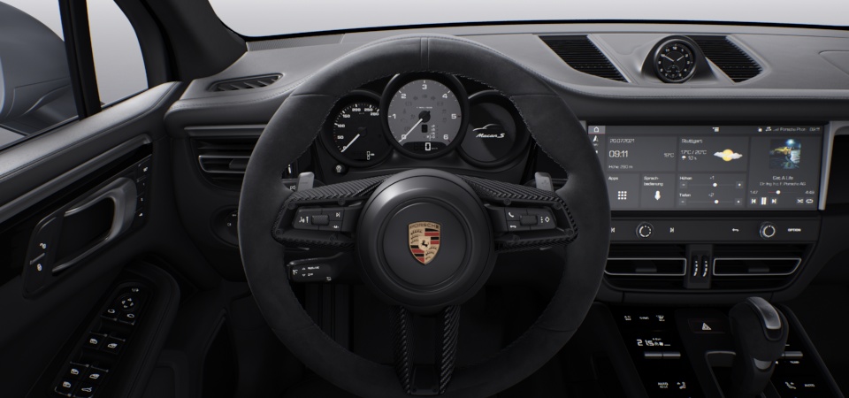 带碳纤维嵌件的 Race-Tex 面料加热式多功能 GT 运动型方向盘