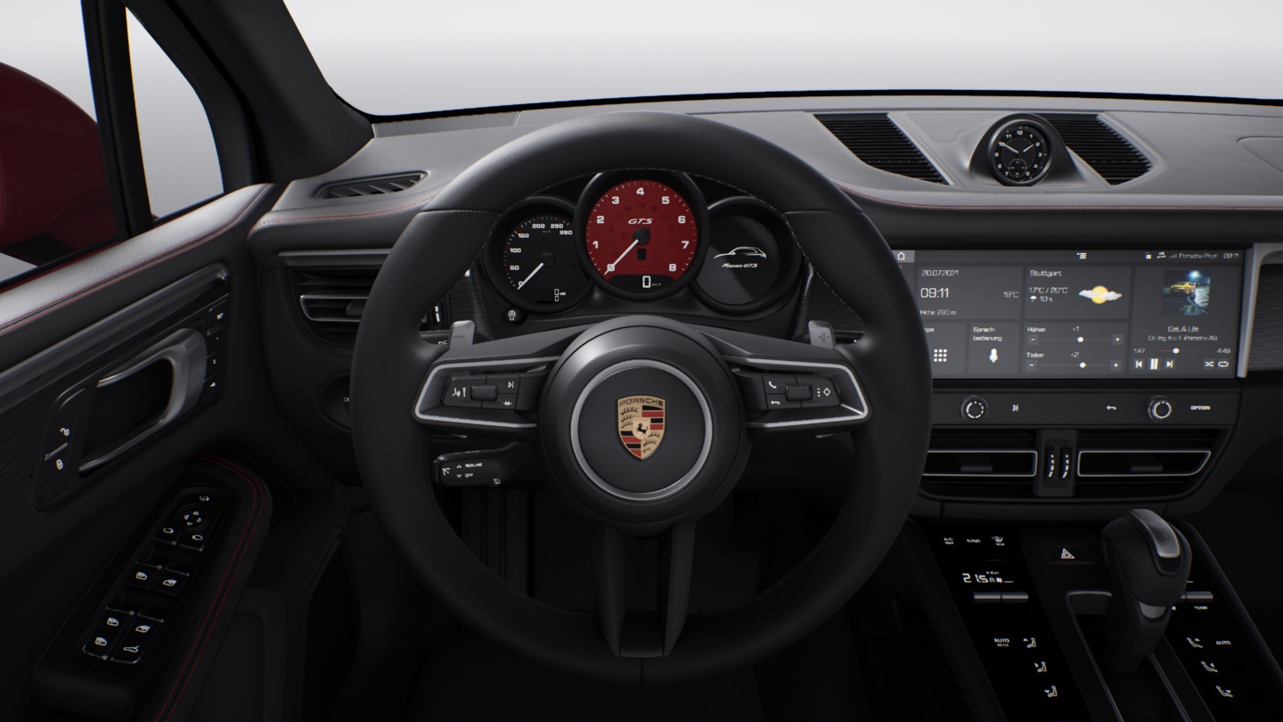 胭脂红 Sport Chrono 秒表仪表盘和数字转速表