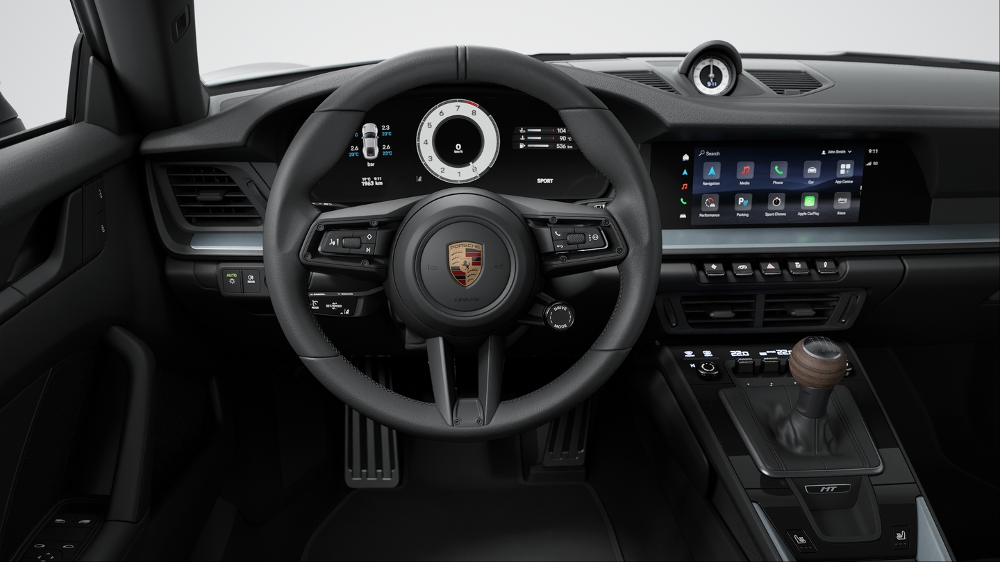 白色 Sport Chrono 计时器表盘和数字转速表