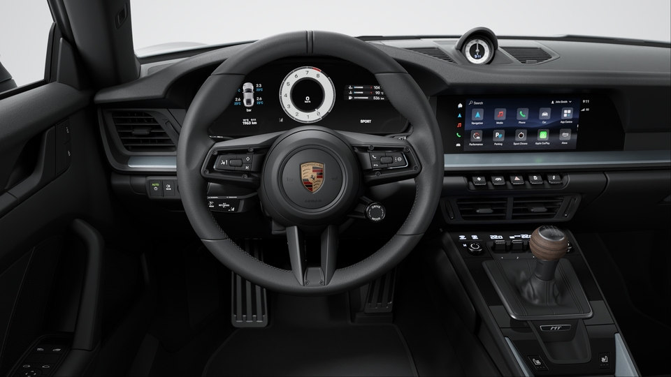 白色 Sport Chrono 计时器表盘和数字转速表