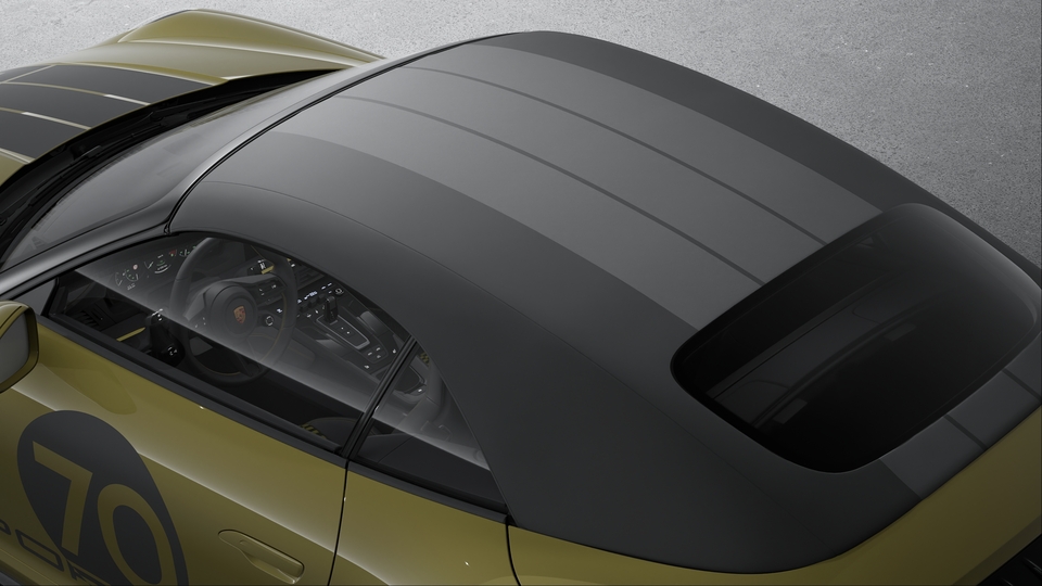 Convertible soft top, Black, with 3 decorative stripes tone on tone