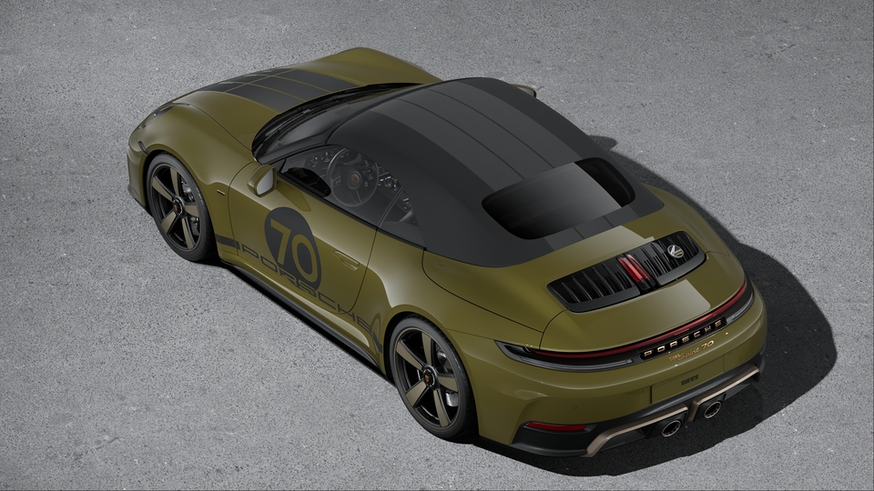 Convertible soft top, Black, with 3 decorative stripes tone on tone