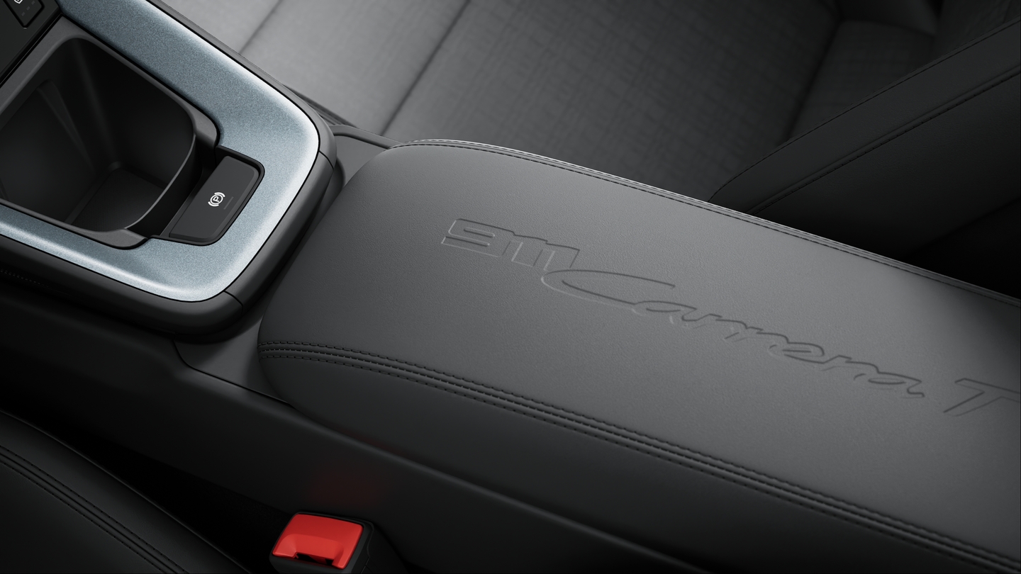 Model Logo on Storage Compartment Lid