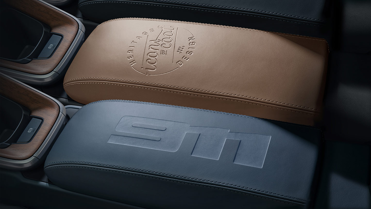 Bespoke Embossing on Center Console Storage Compartment Lid
