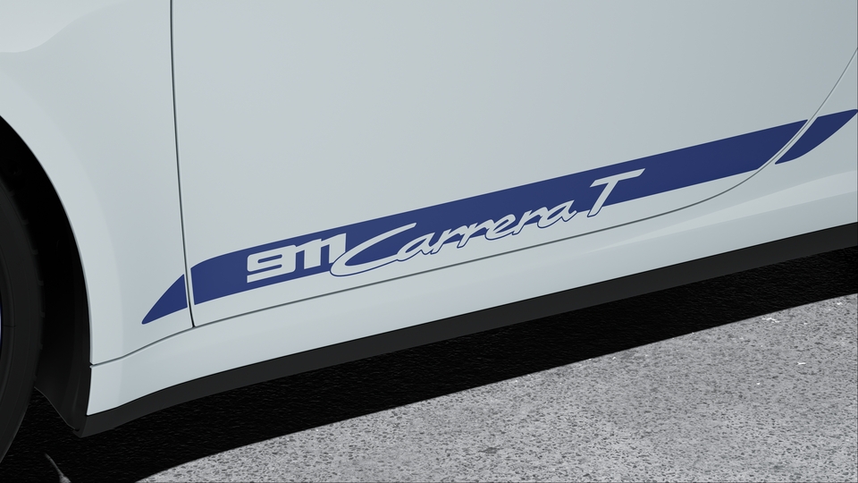 Carrera T exterior package with contrasting colour in Gentian Blue