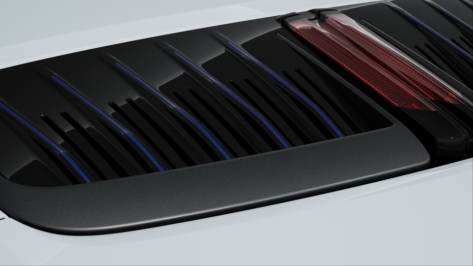 Carrera T exterior package with contrasting colour in Gentian Blue