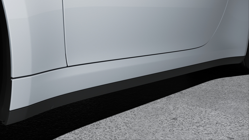 Trim on side skirts in Black