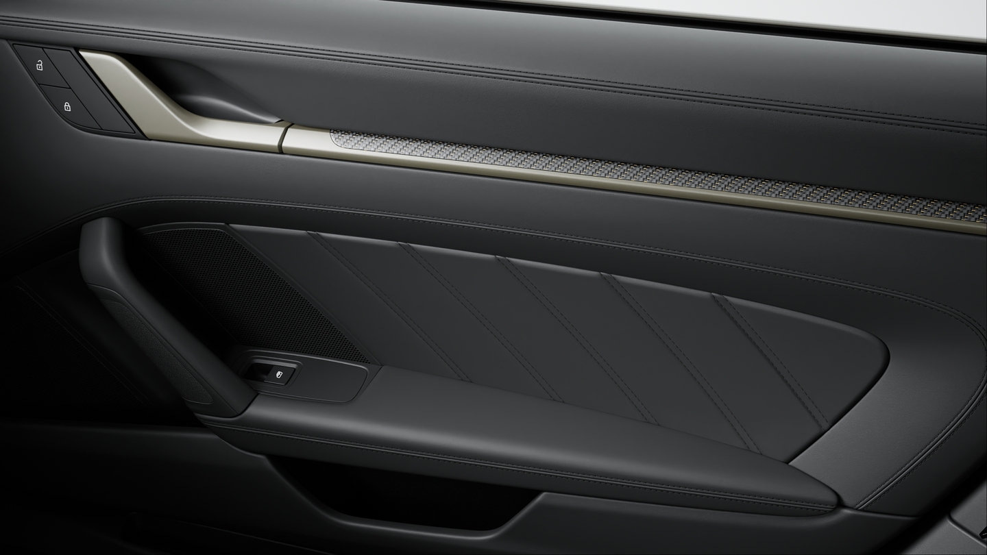 Matt carbon interior package with colour accent in Neodyme