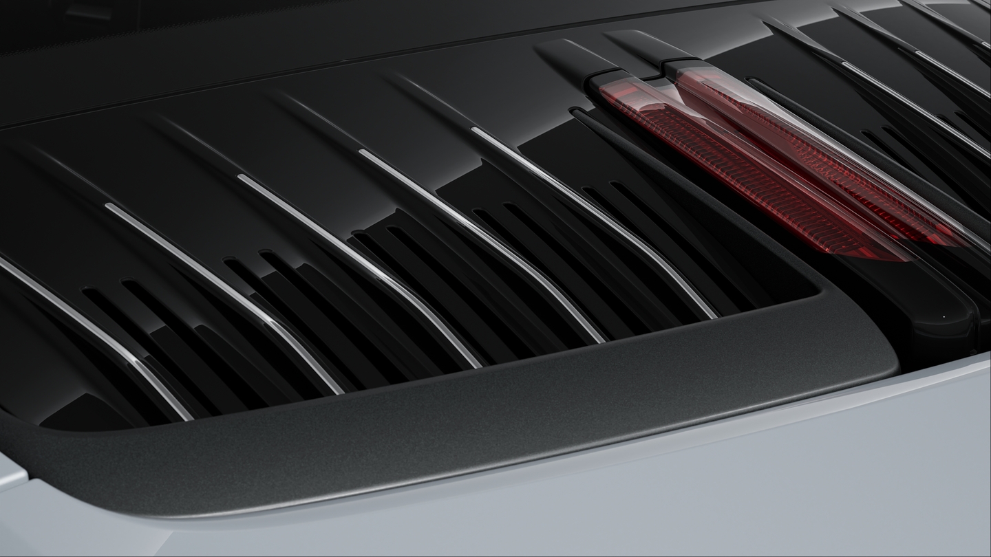 Rear Lid Grille with Vertical Slats in Silver (high-gloss)